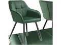 Produktbild: tectake® Esszimmerstuhl, gepolstert, in Samtoptik, gesteppt, schlanke Stahlbeine, 58 x 62 x 82 cm