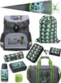 Produktbild: Grauer Minecraft Schulranzen für 1. bis 4. Klasse - Set 10-teilig mit großer Schultüte 85 m - Schultasche Jungen, ergonomisch, leicht, geräumig