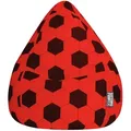 Produktbild: Sitting Point Sitzsack BeanBag Fankurve 220 l Rot-Schwarz Fußball-Muster