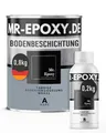 Produktbild: Mr. Epoxy Epoxidharz Bodenbeschichtung (1 kg, RAL 7001 Silbergrau) - 2K Betonfarbe für Garagen, Keller & Werkstatt Boden - Flüssigkunststoff Epoxid Grundierung und Bodenversiegelung