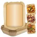 Produktbild: GOURMETmaxx Backpapier für Heißluftfritteuse, 3 bis 5 Liter | Backpapierschale – antihaftbeschichtet & ölbeständig | Doppelkorb Airfryer Backpapier – 100 Stück | 22 x 14 x 4,5 cm