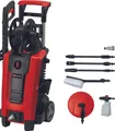 Produktbild: Einhell TC-HP 140. Formfaktor: Senkrecht, Energiequelle: Elektro, Schlauchlänge: 5 m. Maximum Fließrate: 420 l/h, Betriebsdruck (max.): 140 bar, Maximale Wassertemperatur: 40 °C. Gewicht: 10,8 kg, Breite: 364 mm, Tiefe: 380 mm. Paketgewicht: 14,8 kg (4140760)