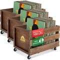 Produktbild: 3x Schallplatten Vinyl Bambus Kiste Aufbewahrung LP Sammlung Plattenkiste Braun