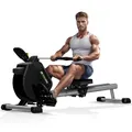 Produktbild: SportTronic ST-X8 Magnet-Rudergerät – Leises Rower mit Doppelgleitschiene, 16 Widerstandsstufen, LCD-Computer, Tablet-Halterung & ergonomischem Komfortsitz für Ganzkörpertraining bis 120 kg