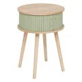 Produktbild: Nachttisch Nachtkommode Beistelltisch Schlafzimmermöbel Rund grün 40x40x54cm