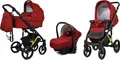 Produktbild: BabyLux® UZO | 3in1 Kinderwagen Set | Chili | Kombikinderwagen | Kinderwagenset | Buggy + Babywa