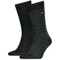 Produktbild: Tommy Hilfiger Socken TH MEN SMALL STRIPE SOCK 2P (2-Paar, 2 Paar) Tommy Hilfiger-Branding schwarz 43-46