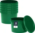 Produktbild: BenBow Eimer mit Deckel 0,5L x5 Grün - lebensmittelecht, stabil, luftdicht, auslaufsicher, geruchsneutral - Plastikeimer mit Henkel - leer