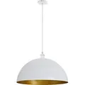 Produktbild: Retro Pendelleuchte mit E27 Fassung Schirm weiß gold - Weiß/Gold