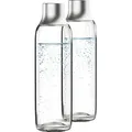 Produktbild: Brita Glas-Flasche 1L für sodaTrio Wasserprudler 2er - Ersatzflaschen (1er Pack) - Grau/Transparent