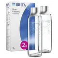 Produktbild: BRITA Glasflasche sodaTRIO Wassersprudler 1l, 2er Pack Ersatzflaschen – leichte