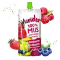 Produktbild: WUNDER Quetschie Mus 12 x 120g Himbeere, Erdbeere, Blaubeere mit Vitamin C, ohne Zuckerzusatz
