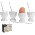 Produktbild: Eierbecher Eierhalter Eierlöffel 8tlg Ø5cm Porzellan Keramik Frühstück Eier Becher Löffel
