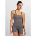 Produktbild: Smilodox Jumpsuit Aleyna, ärmelloser Einteiler kurz, Overall mit Shaped Fit atmungsaktiver elastischer Sportanzug, Ganzkörperanzug Sport Fitness grau S