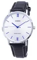 Produktbild: Casio Quarz Weiß Zifferblatt Lederriemen MTP-VT01L-7B1 Wasserfest Herrenuhr