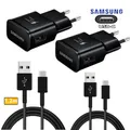 Produktbild: 2x 1,2m Original Samsung USB-C Schnellladekabel + 2x Original Schnellade Adapter