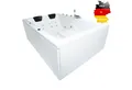 Produktbild: Basera® Whirlpool-Badewanne BASIC Indoor Whirlpool Badewanne XXL Wave 180 x 130 cm für 2 Personen, (Komplett-Set), mit 16 Massagedüsen, Wasserfall, LED
