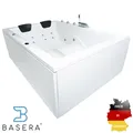Produktbild: Basera® BASIC Indoor Whirlpool Badewanne XXL Wave 180 x 130 cm für 2 Personen...