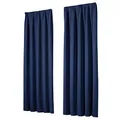 Produktbild: heimtexland Vorhang Blickdicht Thermovorhang Verdunklungsvorhänge 2er Set Kräuselband Deko Gardine isolierend Kälteschutz Sonnenschutz Fensterdeko Typ139 Maritim dunkelblau HxB 245x135 cm