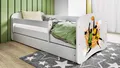 Produktbild: Raumhirsch Furniture Kinderbett 70x140, 80x160, 80x180 cm - Komplettset mit Matratze & Schublade (Bett für Jungs, Einzelbett für Kinder 2–12 Jahre mit Rausfallschutz), verschiedene Farben & Designs