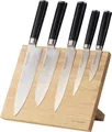 Produktbild: ECHTWERK Magnet-Messerblock (6tlg), incl. Damaszener Messer-Set, ergonomischer Holzgriff aus Pakka-Holz
