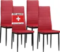 Produktbild: Albatros Esszimmerstühle MILANO 4er Set, Rot - Polsterstuhl mit Kunstleder-Bezug, Modernes Stilvolles Design am Esstisch - Küchenstuhl oder Stuhl Esszimmer mit hoher Belastbarkeit bis 110kg