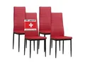 Produktbild: Albatros Esszimmerstühle MILANO 4er Set, Rot - Polsterstuhl mit Kunstleder-Bezug, Modernes Stilvolles Design am Esstisch - Küchenstuhl oder Stuhl Esszimmer mit hoher Belastbarkeit bis 110kg