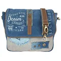 Produktbild: Sunsa Damen Umhängetasche. Messenger Tasche aus Canvas, Recycelte Jeans & Leder. Große Vintage Crossbody bag. Nachhaltig Upcycling Jeanshose Handtasche als Geschenkideen für Frauen