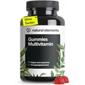 Produktbild: natural elements Gummies Multivitamin – 120 fruchtige Gummibärchen – natürliches Aroma – mit 12 Vitaminen und Mineralstoffen (Vitamin C, D3, Biotin, Folsäure, Zink & mehr) – laborgeprüft