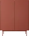 Produktbild: Highboard Color KD-97 Kommode 97x37x122cm Grifflos Keramikrot Eiche Linea
