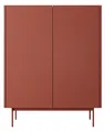 Produktbild: Highboard Color KD-97 Kommode 97x37x122cm Grifflos Keramikrot Eiche Linea