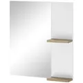 Produktbild: Furn.Design Badspiegel, Weiß Hochglanz, Eiche, Holzwerkstoff, Eiche, Rechteckig, 60x65x12 cm, FSC 100%, Spiegel, Wandspiegel