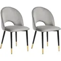 Produktbild: Esszimmerstuhl 2er Set MAGALIA Samtstoff Grau