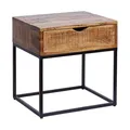 Produktbild: Riess Ambiente riess-ambiente Nachttisch IRON CRAFT - 45cm Mangoholz mit Schublade Beistelltisch Industrial