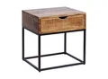 Produktbild: riess-ambiente Nachttisch IRON CRAFT - 45cm Mangoholz mit Schublade Beistelltisch Industrial