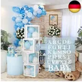 Produktbild: Babyparty Dekoration Ballonboxen - 4Pcs Weiße Transparente Luftballon Boxen mit