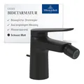 Produktbild: Villeroy & Boch Oasis Einhebel-Bidetarmatur - Bidet Wasserhahn mit Zugstange und Keramikkartusche - wassersparender Bidetmischer - beweglicher Strahlregler - Auslaufhöhe 73mm - Matt Black