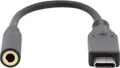 Produktbild: DIGITUS - Adapter USB-C auf Klinkenstecker - 24 pin USB-C männlich zu mini-phone stereo 3.5 mm weiblich - 20 cm - Schwarz