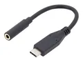 Produktbild: DIGITUS USB Type-C Audio Adapter / Konverter, Type-C/St auf 3.5mm Klinke/Bu