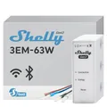 Produktbild: Shelly 3EM-63W Gen3, WLAN-Energiemessgerät für Drei- oder Einphasenanlagen, Echtzeit-Vier-Quadranten-Messung, Keine Lastschwelle, Photovoltaik-kompatibel, Kein Hub Erforderlich