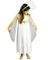Produktbild: Funny Fashion Kinder Engelskostüm Lucia mit Sternen | Weiß Gold - Christkind Kostümkleid mit Sternen Weihnachten Adventszeit Kinderkostüm Christkind Mädchen Heiligabend Krippenspiel 140