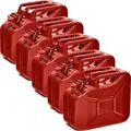 Produktbild: BW® Kraftstoffkanister Metall Benzinkanister 5x 10 Liter - Rot - RAL 3000 - TÜV-geprüft und UN-Zulassung - Made in Europe
