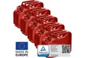Produktbild: BW Benzinkanister Metall Kraftstoffkanister 5x 10 Liter - Rot - RAL 3000 (nach NATO Standard, Made in Europe), TÜV-geprüft und UN-Zulassung