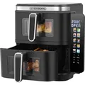 Produktbild: Steinborg Heißluftfritteuse Air Fryer Doppelheißluftfritteuse Friteuse 11L Kapazität (5,5+5,5L) - Schwarz