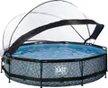 Produktbild: EXIT Framepool inkl. multifunktionaler Abdeckung (4-tlg), ØxH: 360x76 cm, mit Filterpumpe & Filterkartusche