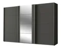Produktbild: Wimex Schwebetürenschrank Bern (3 Türen, Einlegeböden, Kleiderstangen, Spiegel, 1-St., moderne Optik, Metallgriffleisten, mit Spiegel) 313x64x210cm graphit mit Spiegel