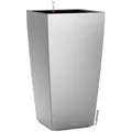 Produktbild: Lechuza Übertopf CUBICO 30, silber metallic, 30 x 57 x 30 cm, aus Kunststoff, für innen und außen, Wasserspeicher und Innentopf