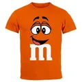 Produktbild: MoonWorks Print-Shirt Herren T-Shirt Fasching Karneval M Aufdruck Gruppen- Kostüm mit Print orange L