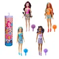 Produktbild: BARBIE Color Reveal Puppensortiment - 6 Überraschungen, psychedelisches rosa Color-Reveal-Muster, Kleidung, Accessoires und Flower-Power-Bürste, für Kinder ab 3 Jahren, HRK06