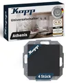 Produktbild: Kopp ATHENIS Universalschalter in Anthrazit - 4 Stück - Lichtschalter-Unterputz mit 10AX Schaltvermögen - Hochwertiger IP20 Schalter ohne Rahmen - Moderner Wechselschalter-Unterputz 250V~